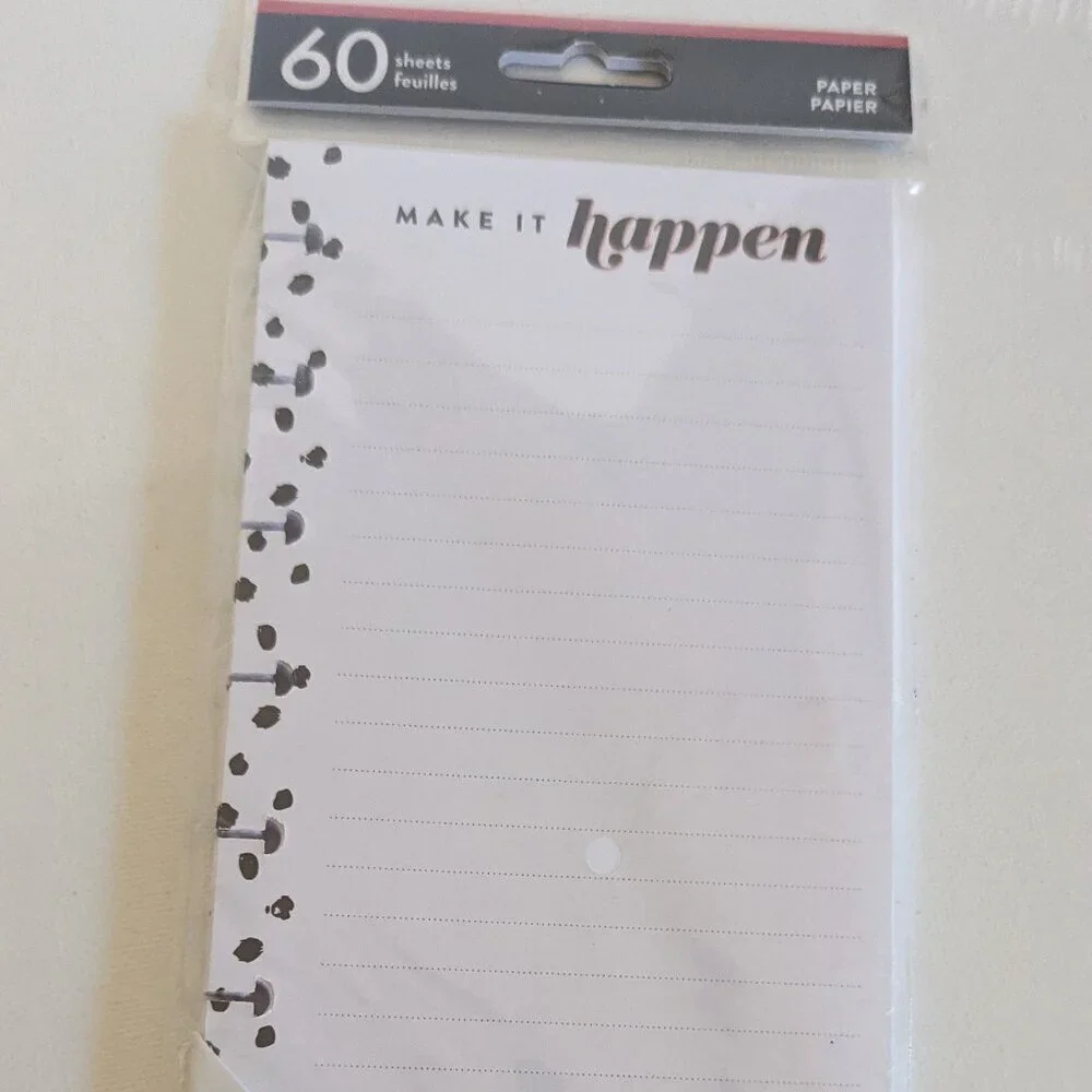 NWT Happy Planner Rong Rong 'Make It Happen' 60 Classic Half Sheet Paper Fashion
